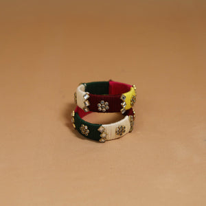 Thread kundan work handmade bangle (set of 2) 03