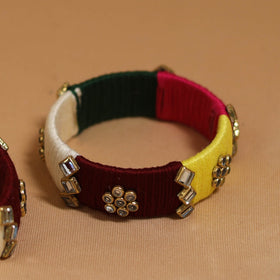Thread kundan work handmade bangle (set of 2) 03