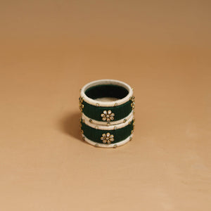 Thread kundan work handmade bangle set (size - 2-6) 21