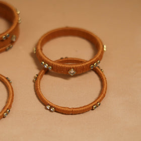 Thread kundan work handmade bangle set (size - 2-6) 23