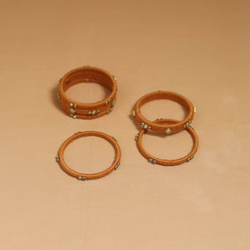 Thread kundan work handmade bangle set (size - 2-6) 23