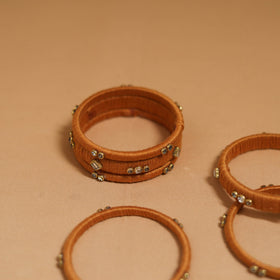 Thread kundan work handmade bangle set (size - 2-6) 23