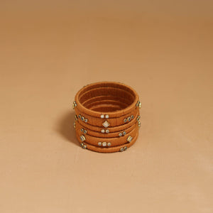 Thread kundan work handmade bangle set (size - 2-6) 23
