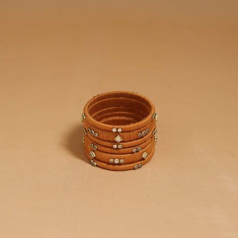 Thread kundan work handmade bangle set (size - 2-6) 23