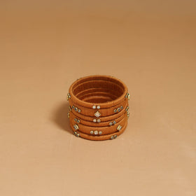 Thread kundan work handmade bangle set (size - 2-6) 23