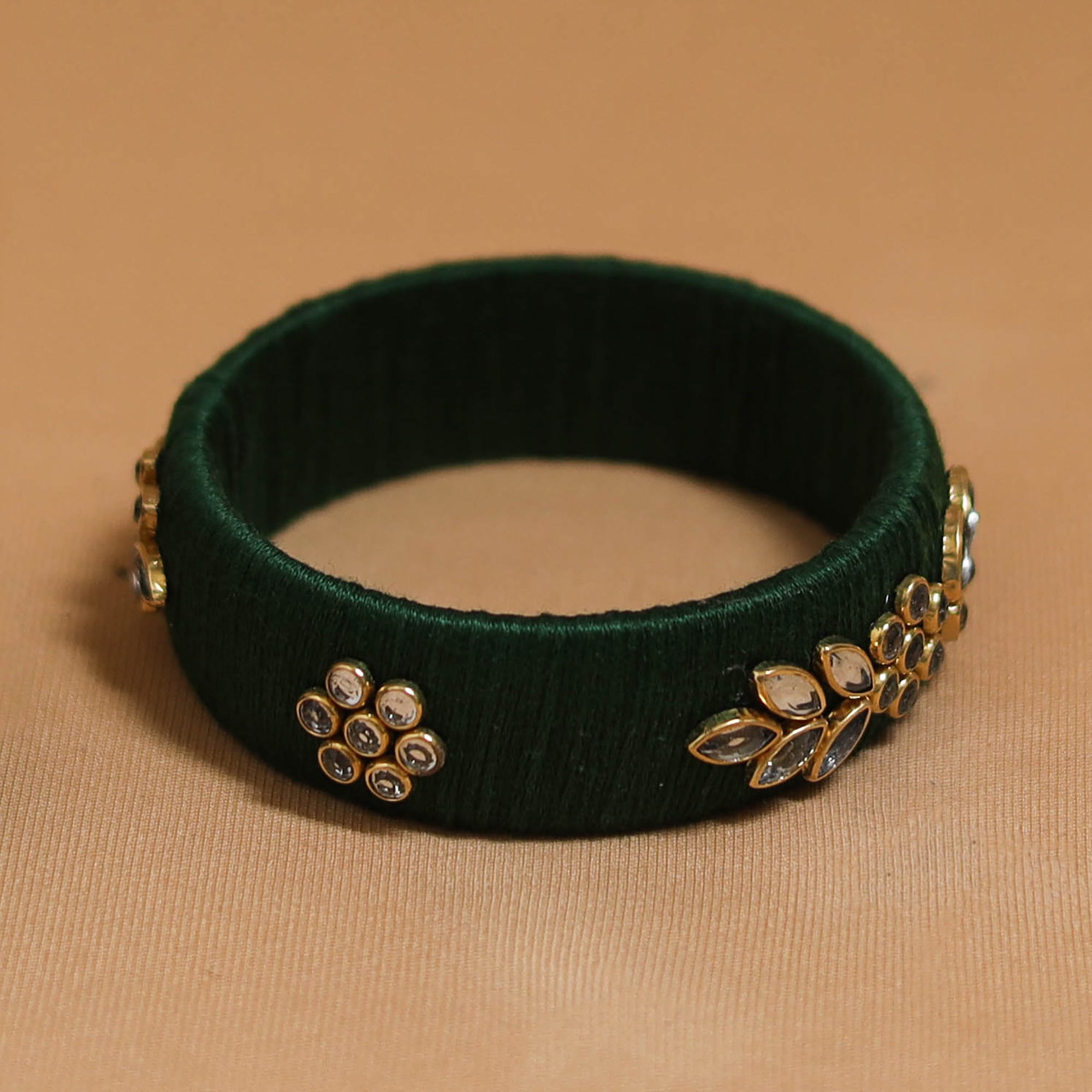 Thread kundan work handmade bangle so2 (size - 2-4) 07