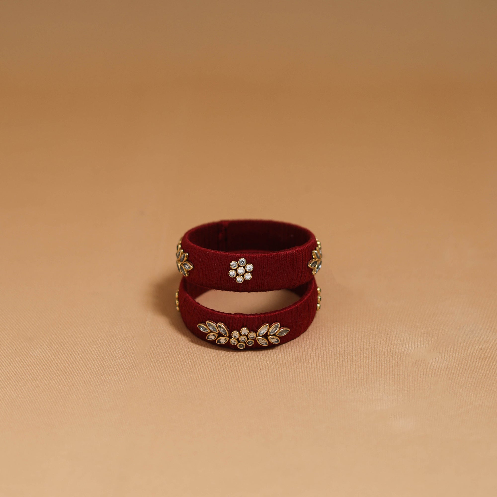 Thread kundan work handmade bangle so2 (size - 2-6) 08