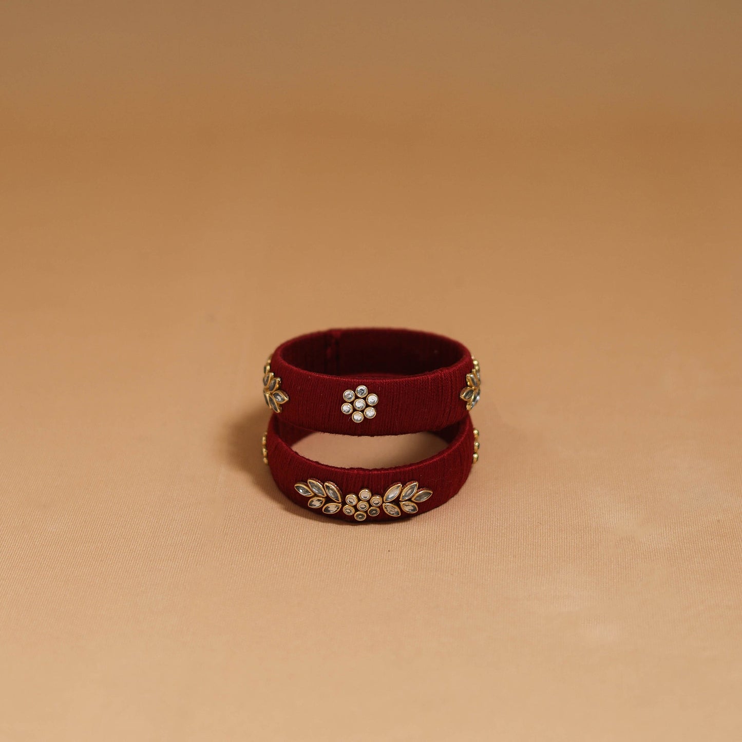 Thread kundan work handmade bangle so2 (size - 2-6) 08
