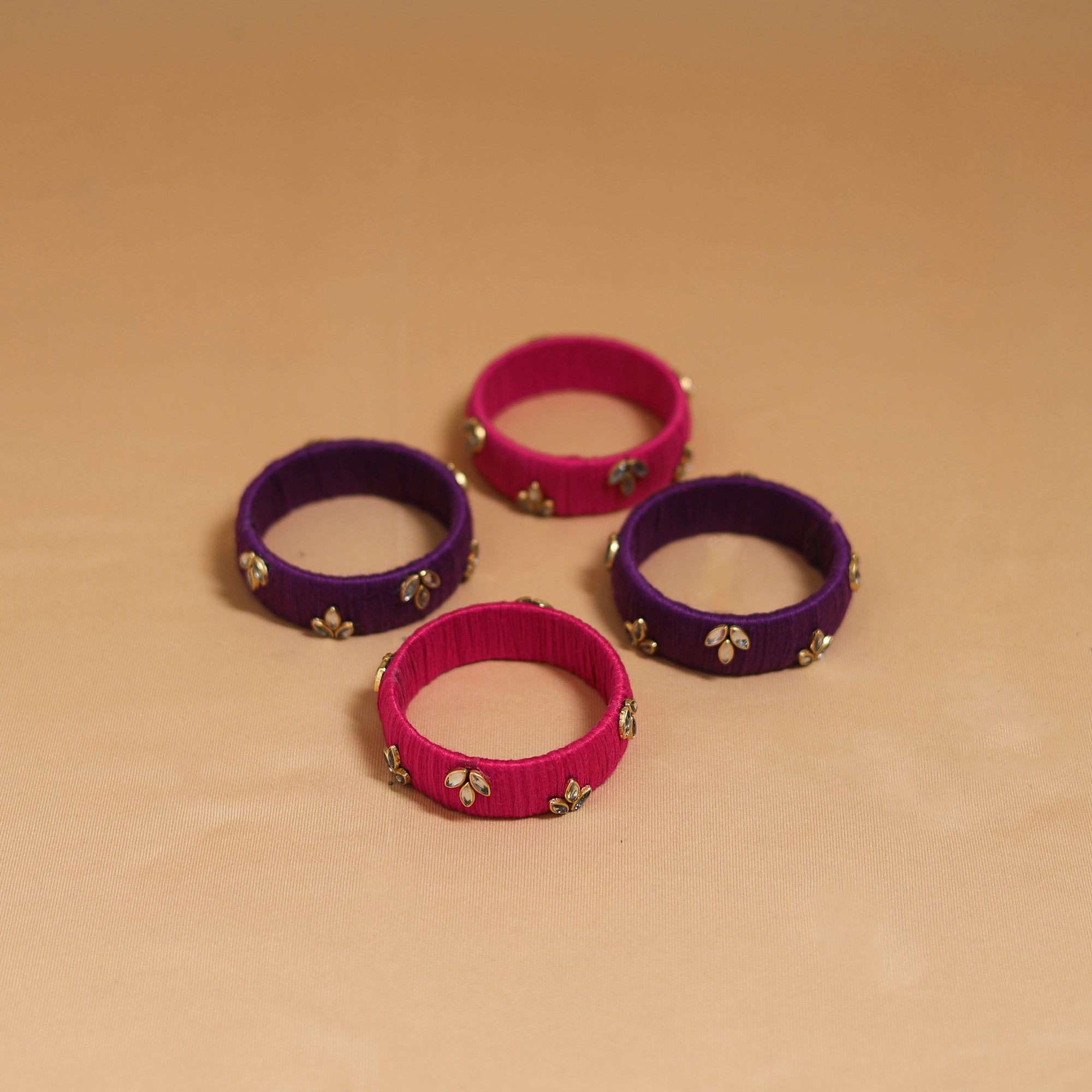 Thread kundan work handmade bangle so4 (size - 2-4) 15
