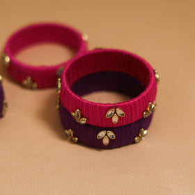 Thread kundan work handmade bangle so4 (size - 2-4) 15