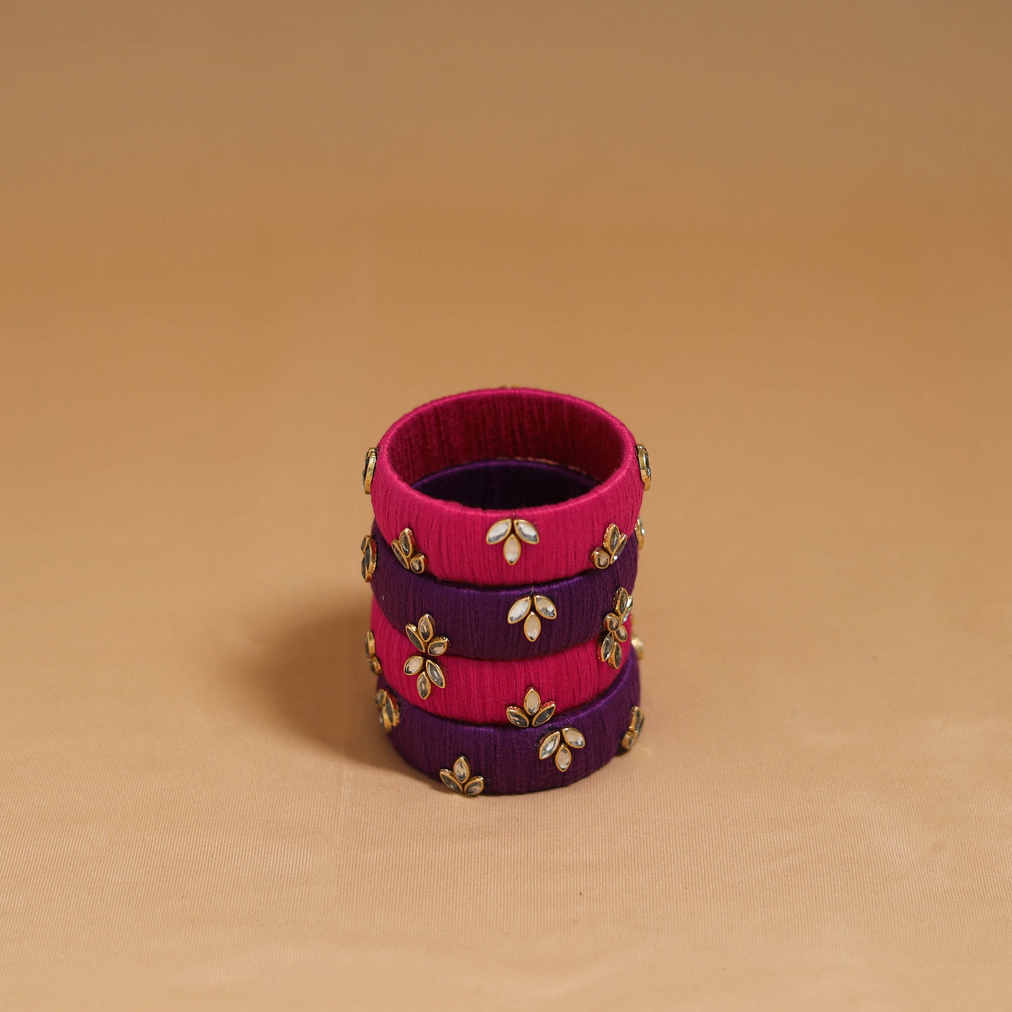 Thread kundan work handmade bangle so4 (size - 2-4) 15