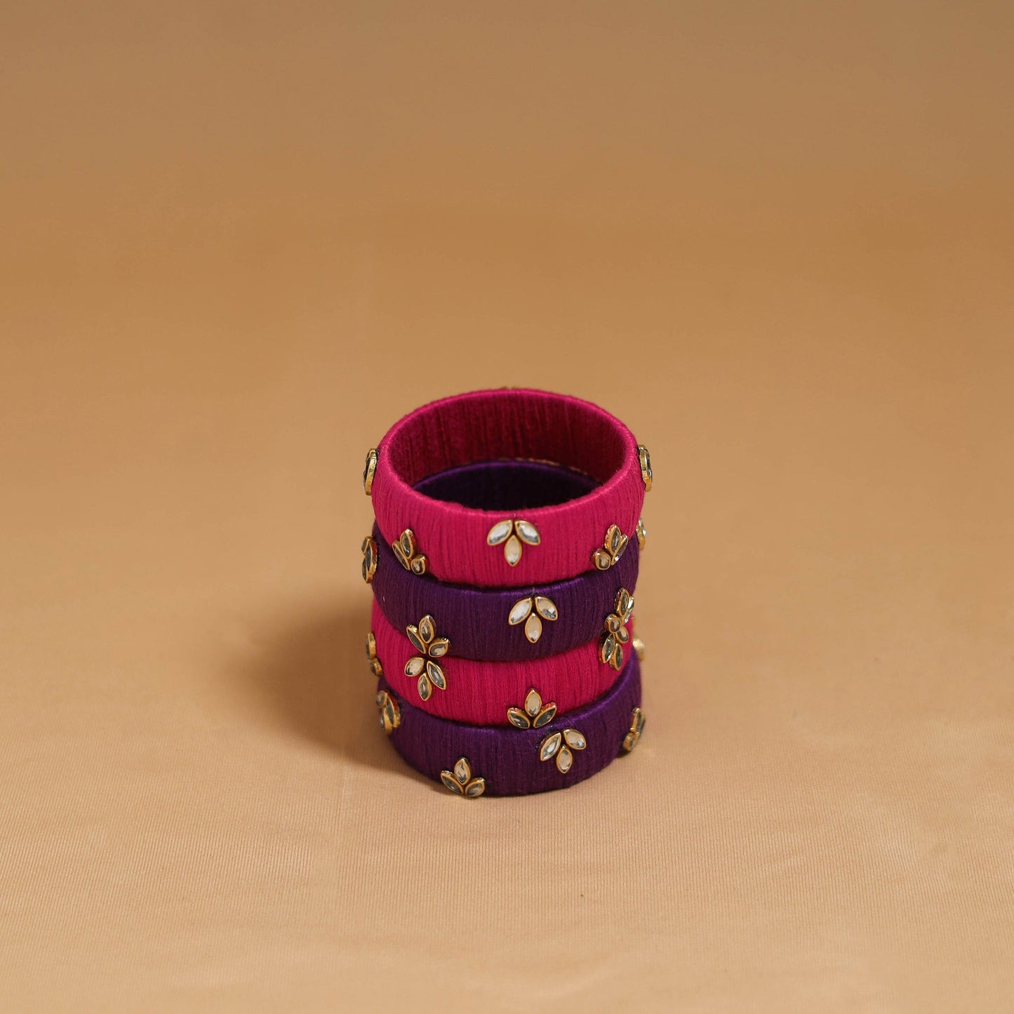 Thread kundan work handmade bangle so4 (size - 2-4) 15