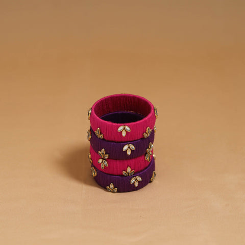 Thread kundan work handmade bangle so4 (size - 2-4) 15