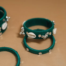 Thread mirror work handmade bangle set 16 - handcrafted