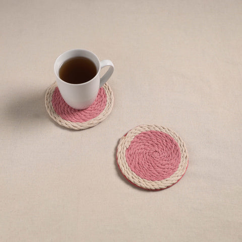 Thread work handcrafted coaster (set of 2) 03