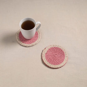 Thread work handcrafted coaster (set of 2) 03