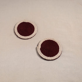 Thread work handcrafted coaster (set of 2) 04