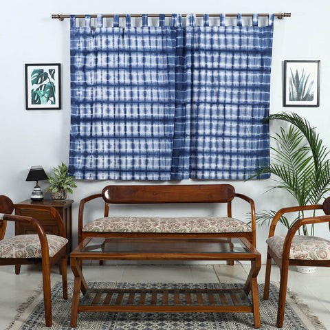 Tie & dye cotton shibori curtain for window (set of 2) 40
