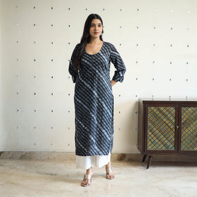 Tie-Dye Cotton Straight Leheriya Kurta