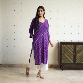 Tie-Dye Cotton Straight Leheriya Kurta