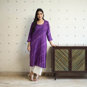 Tie-Dye Cotton Straight Leheriya Kurta