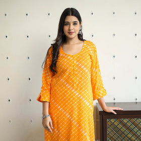 Tie-Dye Cotton Straight Leheriya Kurta