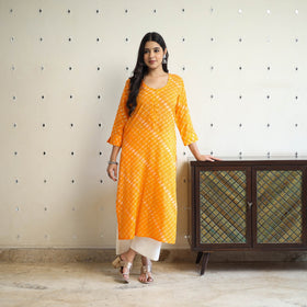 Tie-Dye Cotton Straight Leheriya Kurta
