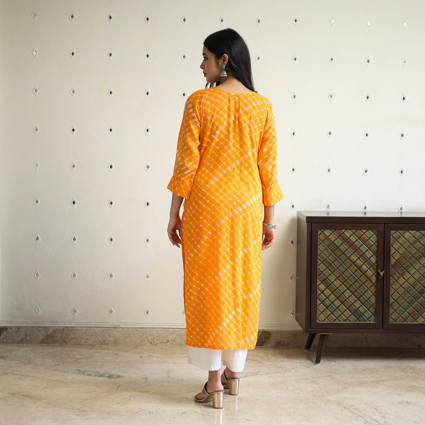 Tie-Dye Cotton Straight Leheriya Kurta