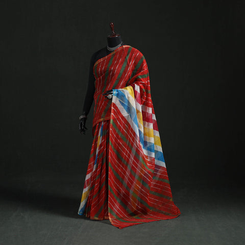 Tie-dye kota doria cotton leheriya saree 01 - handcrafted