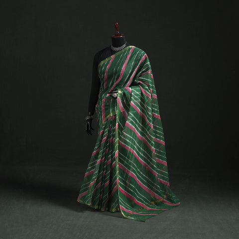 Tie-dye kota doria cotton leheriya saree 19 - handcrafted