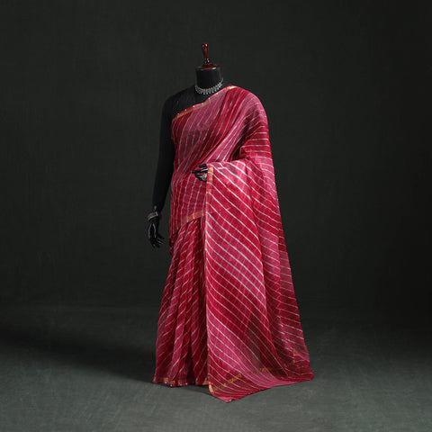 Tie-dye kota doria cotton leheriya saree 22 - handcrafted