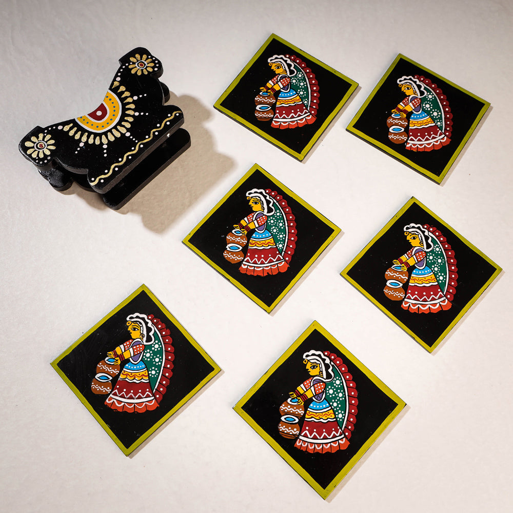  Tikuli Art Handpainted Wooden Coaster 