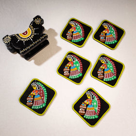  Tikuli Art Handpainted Wooden Coaster 