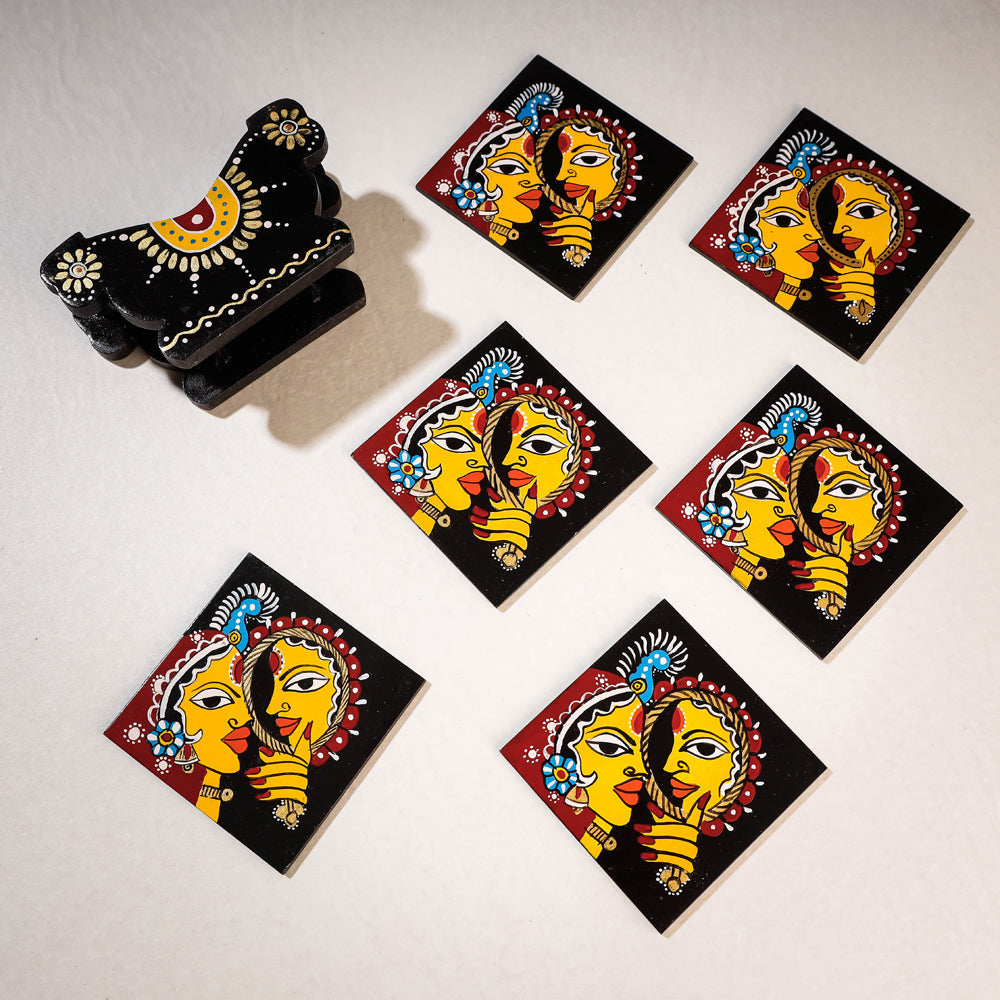  Tikuli Art Handpainted Wooden Coaster 