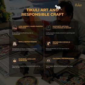 Tikuli art handpainted wooden coaster (set of 6)