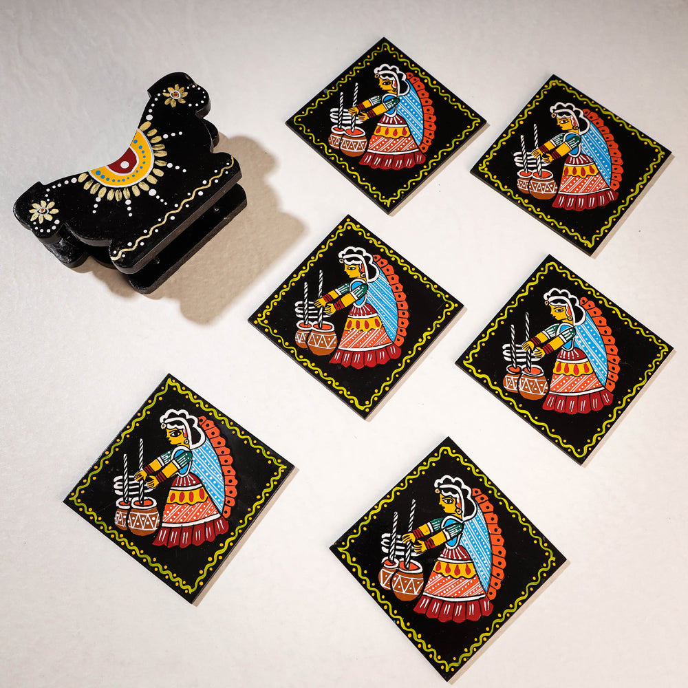  Tikuli Art Handpainted Wooden Coaster 