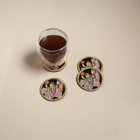 Tikuli art handpainted wooden coasters (set of 4) 01