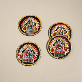 Tikuli art handpainted wooden coasters (set of 4) 03