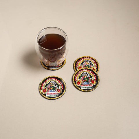Tikuli art handpainted wooden coasters (set of 4) 03