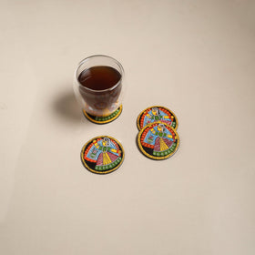 Tikuli art handpainted wooden coasters (set of 4) 04