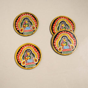 Tikuli art handpainted wooden coasters (set of 4) 05