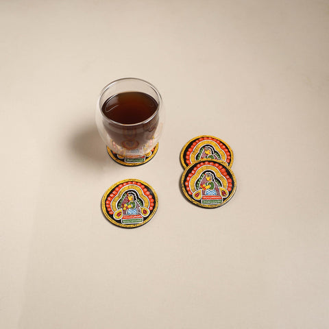 Tikuli art handpainted wooden coasters (set of 4) 05