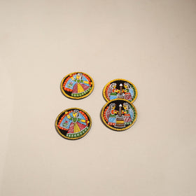 Tikuli art handpainted wooden coasters (set of 4) 06