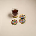 Tikuli art handpainted wooden coasters (set of 4) 06