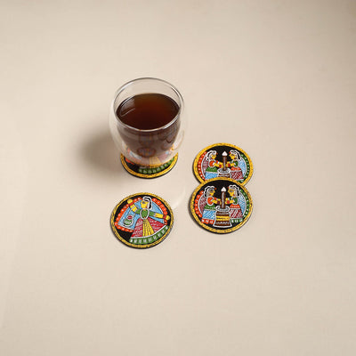Tikuli art handpainted wooden coasters (set of 4) 06