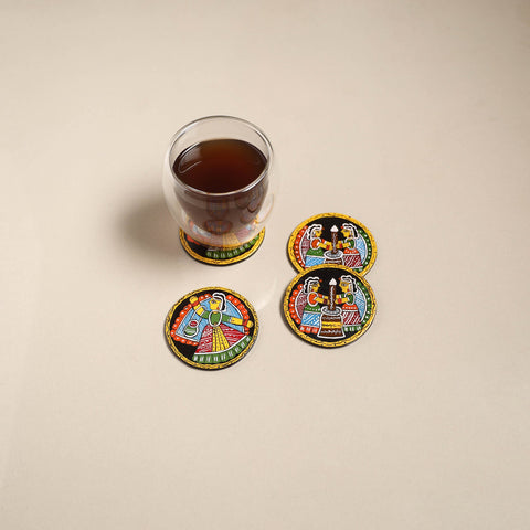 Tikuli art handpainted wooden coasters (set of 4) 06