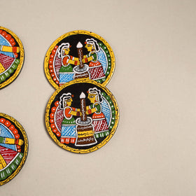 Tikuli art handpainted wooden coasters (set of 4) 06