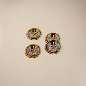 Tikuli art handpainted wooden coasters (set of 4) 07