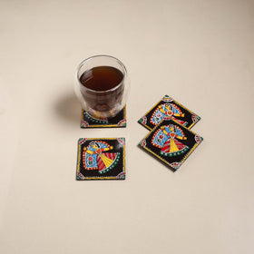 Tikuli art handpainted wooden coasters (set of 4) 08
