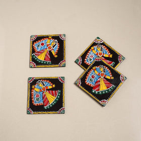 Tikuli art handpainted wooden coasters (set of 4) 08